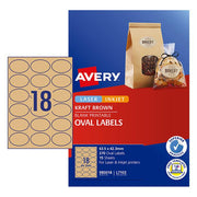 Avery Label L7103 Oval Kraft 18up 15 Sheets-Officecentre