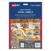 Avery Label L7103 Oval Kraft 18up 15 Sheets-Officecentre