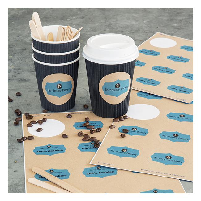 Avery Label L7106 Round Kraft 60mm 12up 15 Sheets-Officecentre