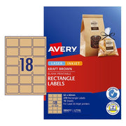 Avery Label L7110 Rectangular Kraft 18up 15 Sheets-Officecentre
