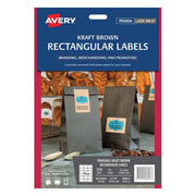 Avery Label L7110 Rectangular Kraft 18up 15 Sheets-Officecentre