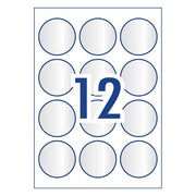Avery Label L7114 Round Crystal Clear 60mm 12up 10 Sheets-Officecentre