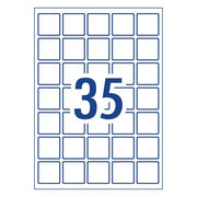 Avery Label L7119 Square White Glossy 35up 10 Sheets-Officecentre