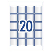 Avery Label L7126 Square Crystal Clear 20up 10 Sheets-Officecentre