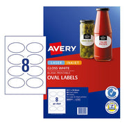 Avery Label L7127 Oval Glossy 9up 10 Sheets-Officecentre