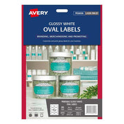 Avery Label L7127 Oval Glossy 9up 10 Sheets-Officecentre