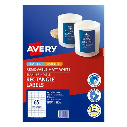 Avery Label L7144 38x21mm 65up 8 Sheets-Officecentre