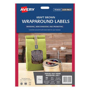 Avery Label L7145 Wrapround Kraft Inkjet 190x16mm 12up 15 Sheets Laser-Officecentre