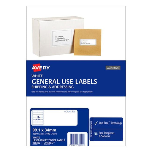 Avery Label L7162 General Use A4 16/Sheet 100 Sheets-Officecentre