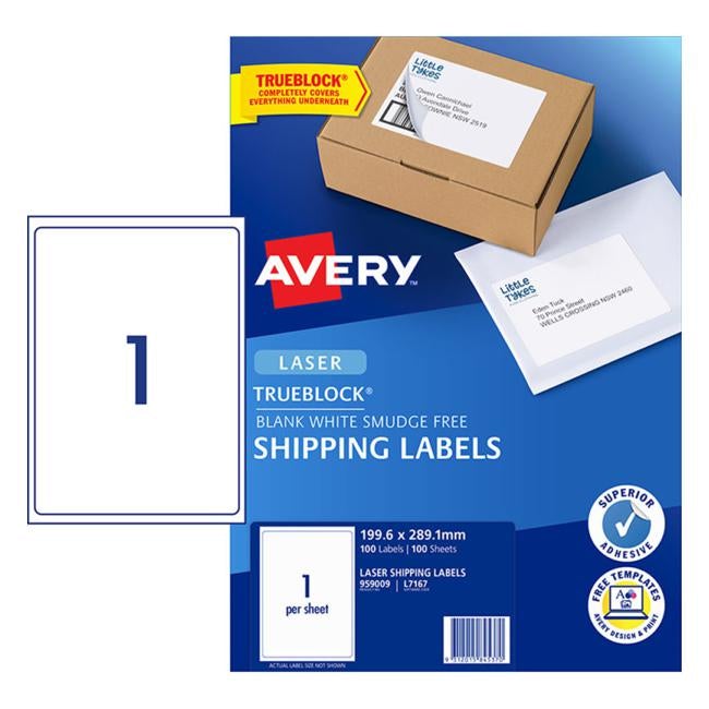 Avery Label L7167-100 100 Sheets Laser-Officecentre