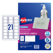 Avery Label L7560-25 Clear 25 Sheets-Officecentre