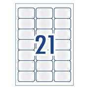 Avery Label Permanent J8560 Frosted Clear 21 Up 25 Sheets Inkjet 63.5mmx38.1mm-Officecentre