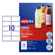 Avery Label Permanent Rectangular 10 Sheets 10 Up L7148 96x51mm-Officecentre
