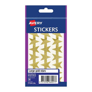 Avery Label Stars Large Gold 36 Pack-Officecentre