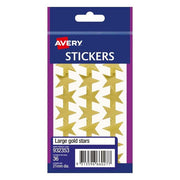 Avery Label Stars Large Gold 36 Pack-Officecentre