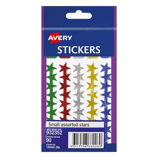 Avery Label Stars Small Assorted 90 Pack-Officecentre