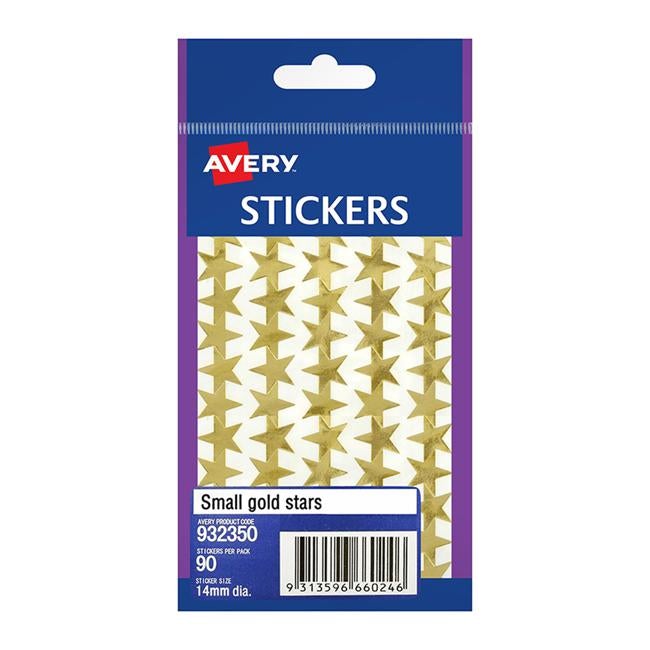 Avery Label Stars Small Gold 90 Pack-Officecentre