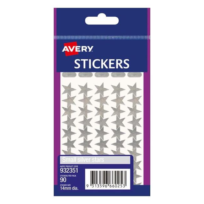 Avery Label Stars Small Silver 90 Pack-Officecentre