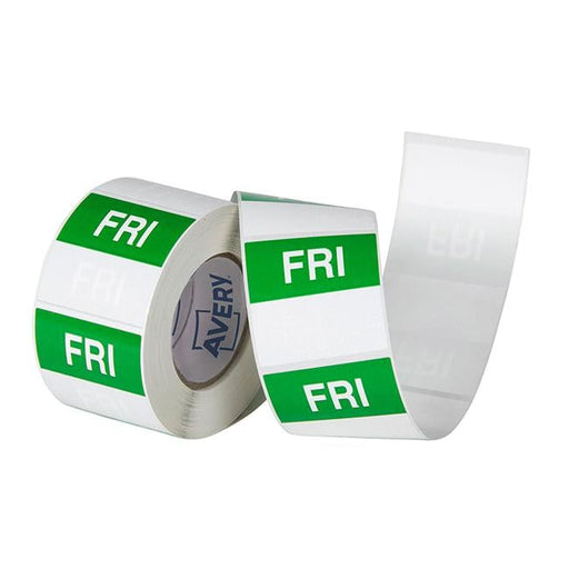 Avery Labels Friday Square Day 40x40mm Green White 500 Roll-Officecentre