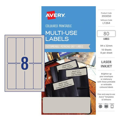 Avery Labels L7264 Pistachio  32×94 A5 8 Up Pack 10-Officecentre