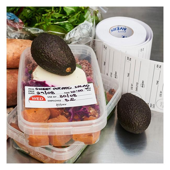 Avery Labels Shelf Life  Removable 102x47mm  White Black 500 Roll-Officecentre