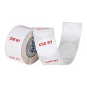 Avery Labels Use By Round  40mm White Red 500 Roll-Officecentre