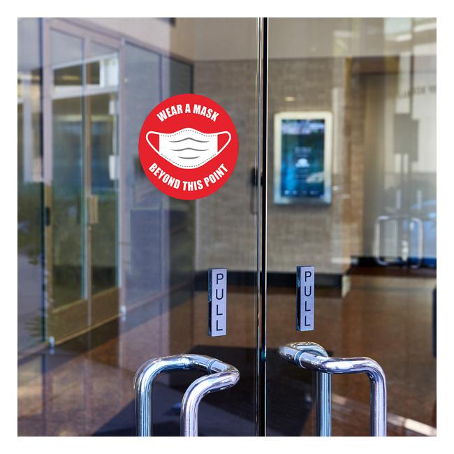 Avery Pre-Printed Self-Adhesive Sign Wear A Mask Round 20cm 5 Sheets-Officecentre