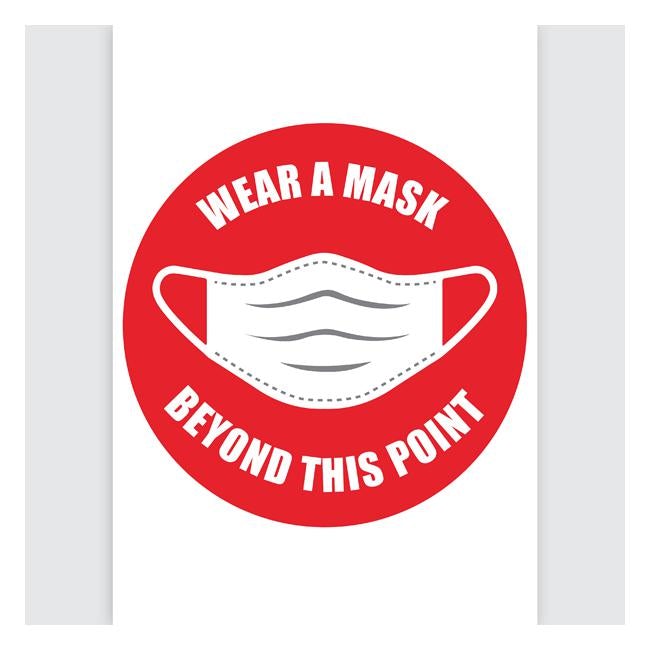 Avery Pre-Printed Self-Adhesive Sign Wear A Mask Round 20cm 5 Sheets-Officecentre