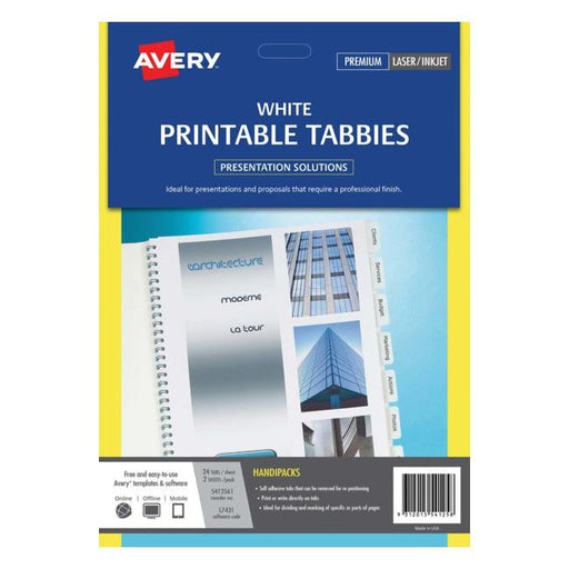 Avery Printable Tabbies A4 48 Tabs White L7431-Officecentre