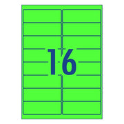 Avery Shipping Label L7162FG Fluoro Green 99.1x34mm 16up 25 Sheets Laser-Officecentre