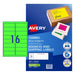 Avery Shipping Label L7162FG Fluoro Green 99.1x34mm 16up 25 Sheets Laser-Officecentre