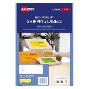 Avery Shipping Label L7163FY Flo Yellow Laser 99.1x38.1mm 14up 25 Sheets-Officecentre