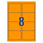 Avery Shipping Label L7165FO Fluoro Orange 99.1x67.7mm 8up 25 Sheets-Officecentre