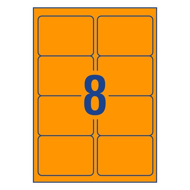 Avery Shipping Label L7165FO Fluoro Orange 99.1x67.7mm 8up 25 Sheets-Officecentre