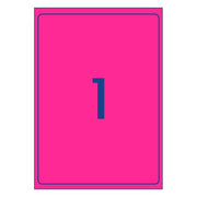 Avery Shipping Label L7167FP Flo Pink Laser 199.6 X 289.1mm 1up 25 Sheets-Officecentre