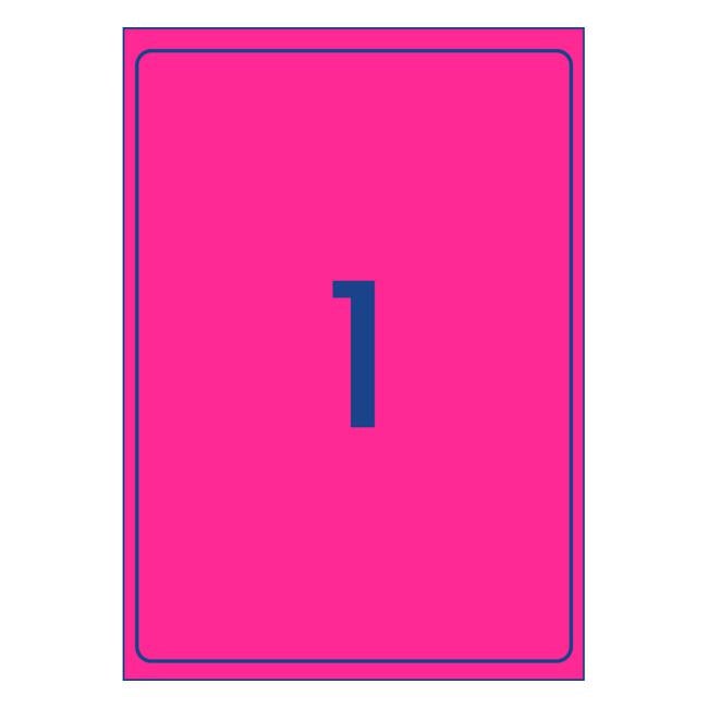Avery Shipping Label L7167FP Flo Pink Laser 199.6 X 289.1mm 1up 25 Sheets-Officecentre