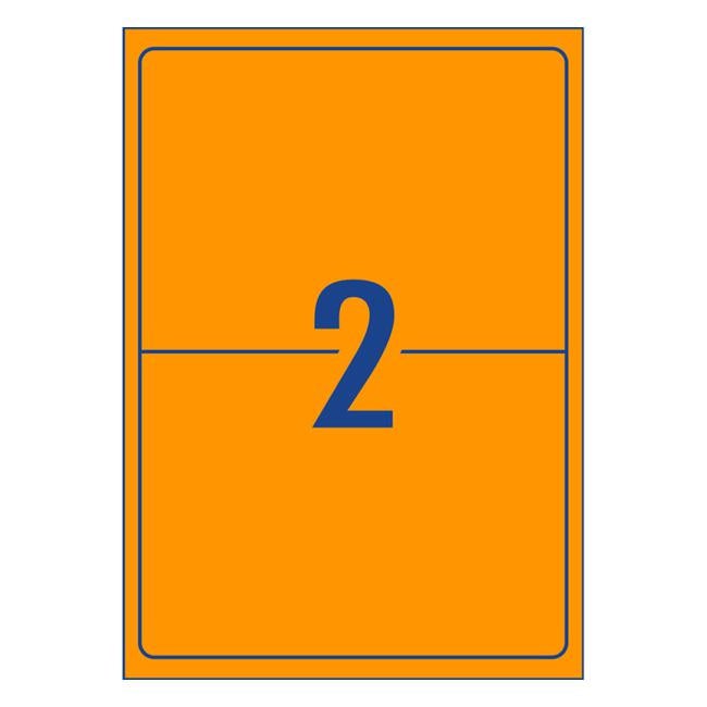 Avery Shipping Label L7168fo  Fluoro Orange 2 Up 10 Sheets  Laser 199.6×143.5mm-Officecentre