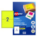 Avery Shipping Label L7168fy Fluoro Yellow 2 Up 10 Sheets Laser 199.6×143.5mm-Officecentre