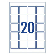 Avery Square Glossy Labels L7124 10 Sheets 20up-Officecentre