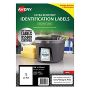 Avery Ultra Resistant Id Label L7917 White 1 Up 10 Sheets Laser 210x297mm-Officecentre