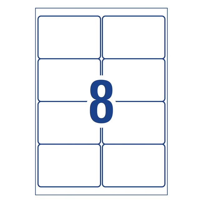 Avery Weather Resistant Label L4715 White 8 Up 20 Sheets Laser 99.1x67.7mm Removable-Officecentre