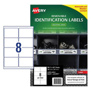 Avery Weather Resistant Label L4715 White 8 Up 20 Sheets Laser 99.1x67.7mm Removable-Officecentre