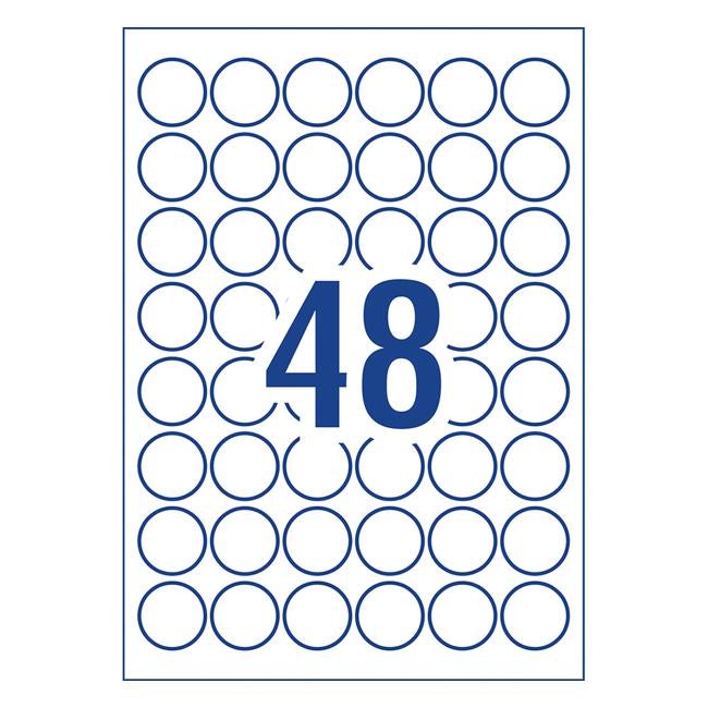 Avery Weather Resistant Label L4716 White 48 Up 20 Sheets Laser 30mm Removable-Officecentre