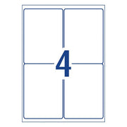 Avery Weather Resistant Label L4774 White 4 Up 20 Sheets Laser 99.1x139mm Removable-Officecentre
