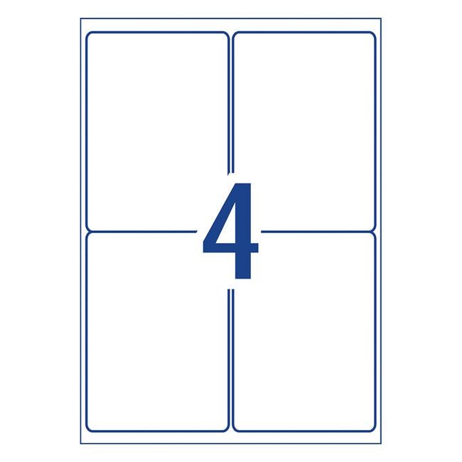 Avery Weather Resistant Label L4774 White 4 Up 20 Sheets Laser 99.1x139mm Removable-Officecentre