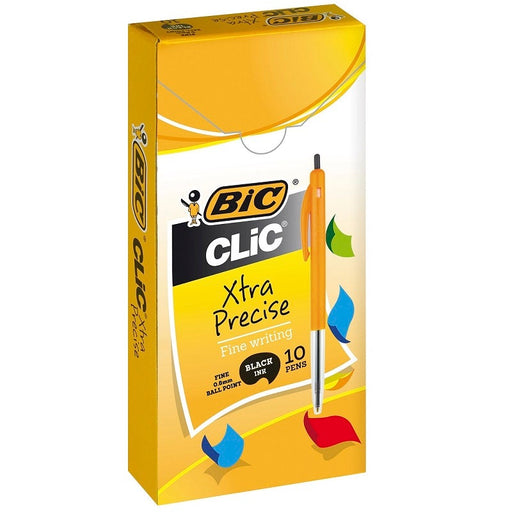 Bic Clic Xtra Precise Fine Ballpoint Pen Black Box 10-Officecentre