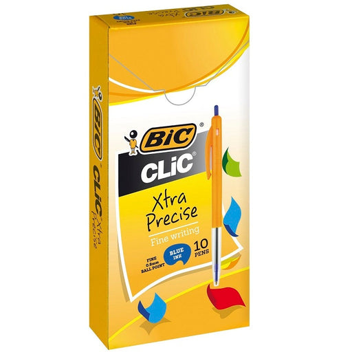Bic Clic Xtra Precise Fine Ballpoint Pen Blue Box 10-Officecentre