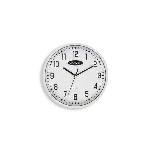 Carven clock 225mm white frame-Officecentre