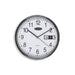 Carven clock 285mm silver rim with date-Officecentre