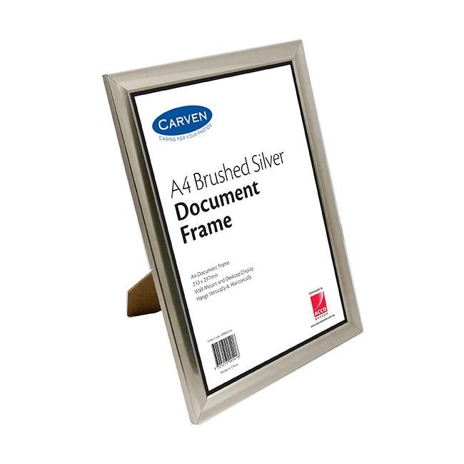 Carven document frame brushed silver a4-Officecentre